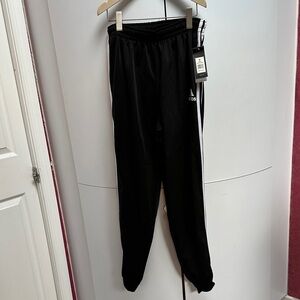 Adidas Men’s  Black Track Pants with White Stripes, new with tag M